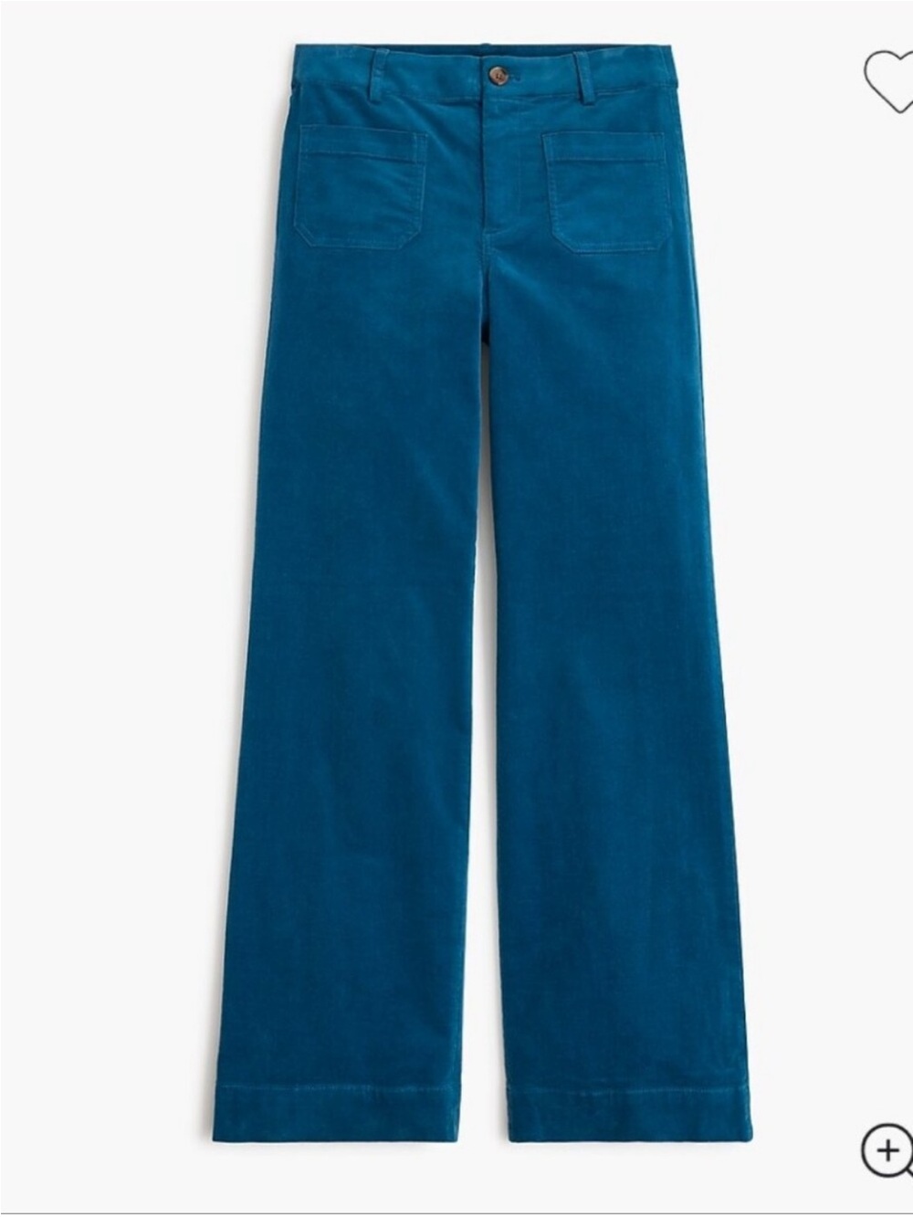J.Crew Lizzie High Rise Patch Pocket Wide Leg Pant Peacock Blue Size 24 NWT
